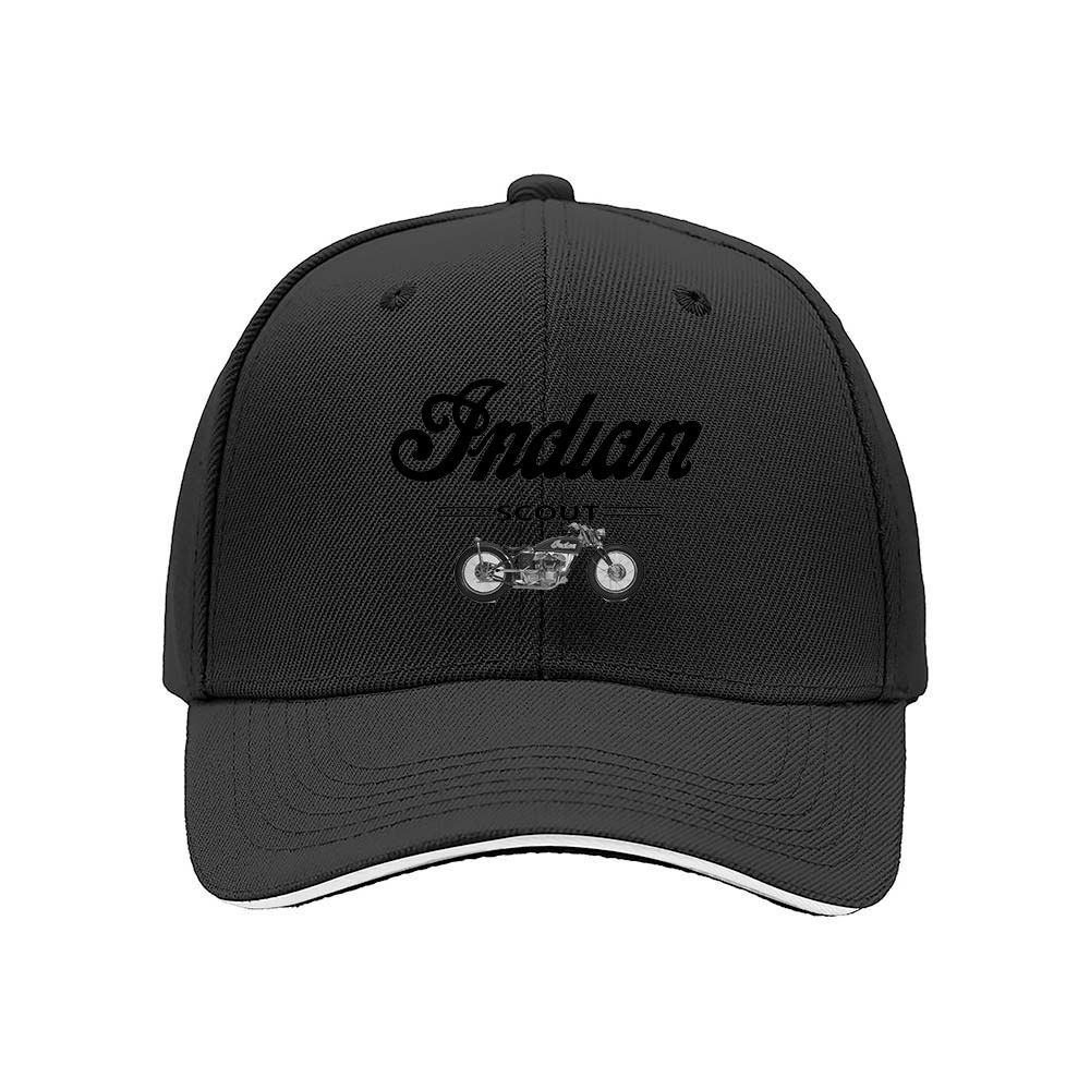 Indian Motorcycle Logo Men's Baseball Cap Black Red Trim Gift for Bikers - Image 3
