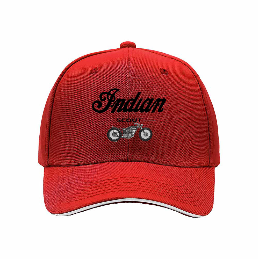 Indian Motorcycle Logo Men's Baseball Cap Black Red Trim Gift for Bikers - Image 6