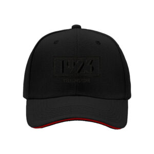 1923 Yellowstone Men's Baseball Cap Black Red Trim Gift for Outdoor Enthusiasts