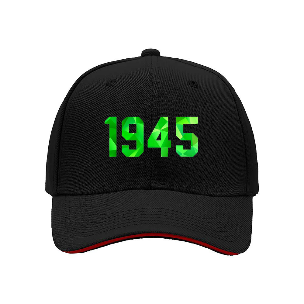 1945 Green Geometric Print Baseball Cap for Men Women Gift Fashion Hat