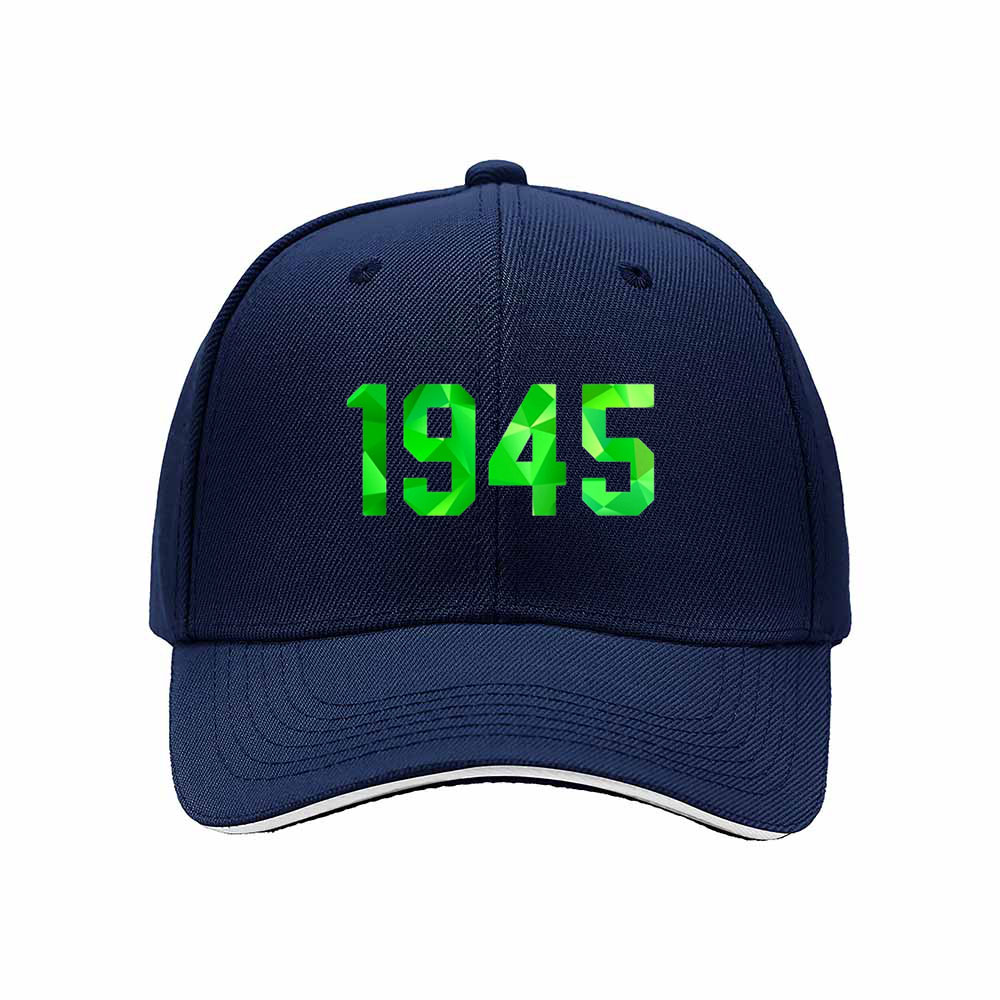 1945 Green Geometric Print Baseball Cap for Men Women Gift Fashion Hat - Image 2