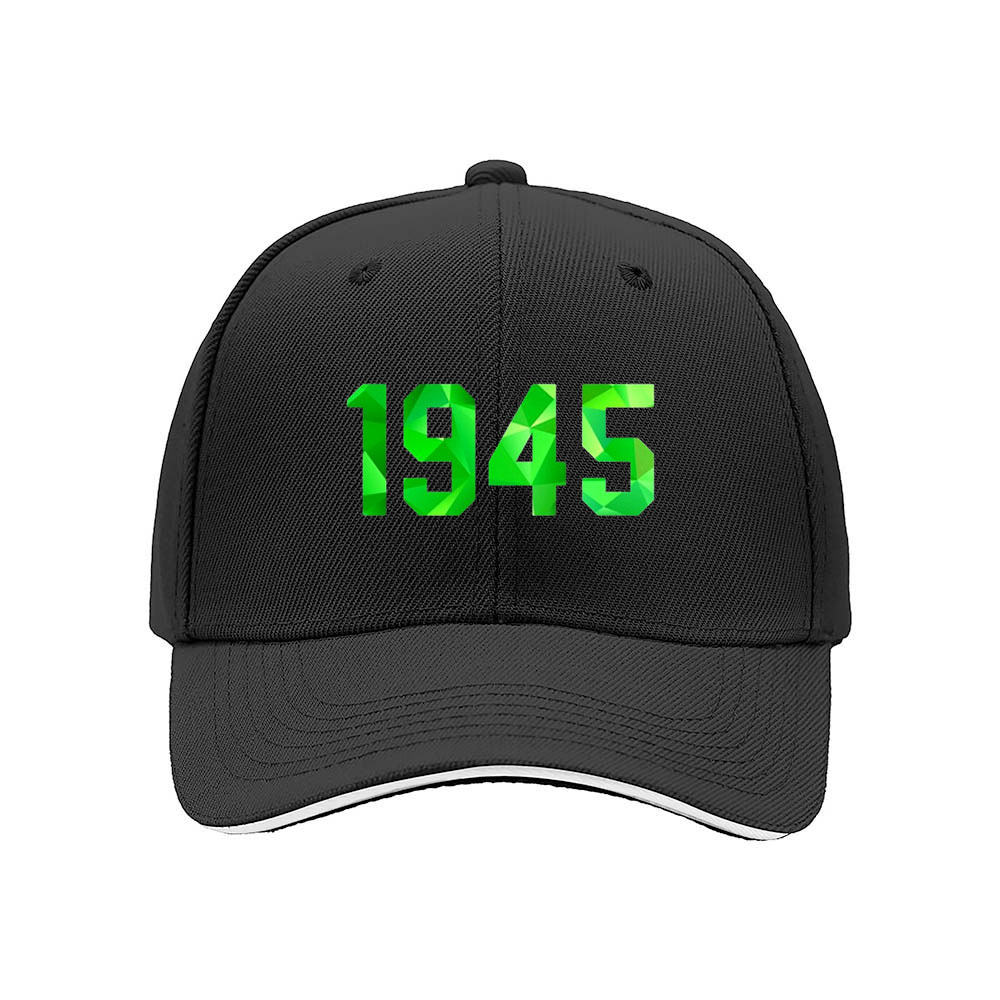 1945 Green Geometric Print Baseball Cap for Men Women Gift Fashion Hat - Image 3