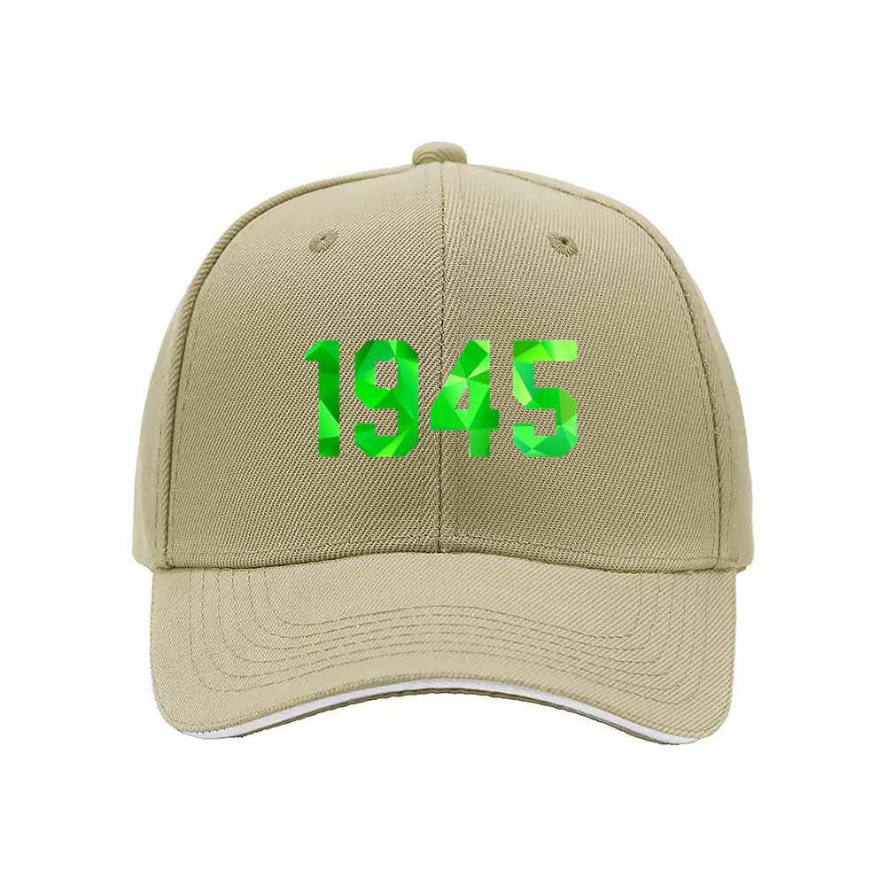 1945 Green Geometric Print Baseball Cap for Men Women Gift Fashion Hat - Image 4