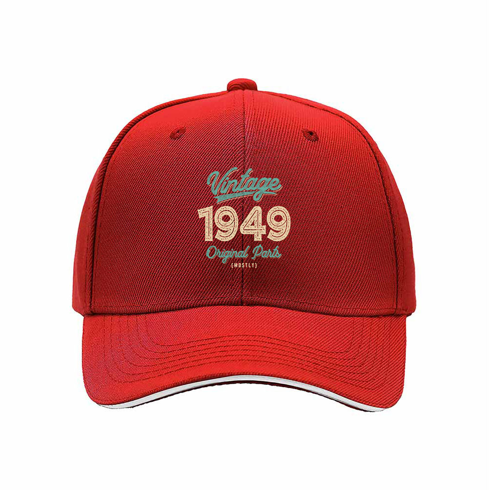 Vintage 1949 Original Parts Men's Baseball Cap Birthday Gift - Image 6