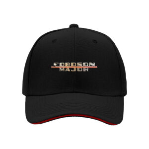 Coroson Major Men's Baseball Cap Black Red Trim Gift Hat