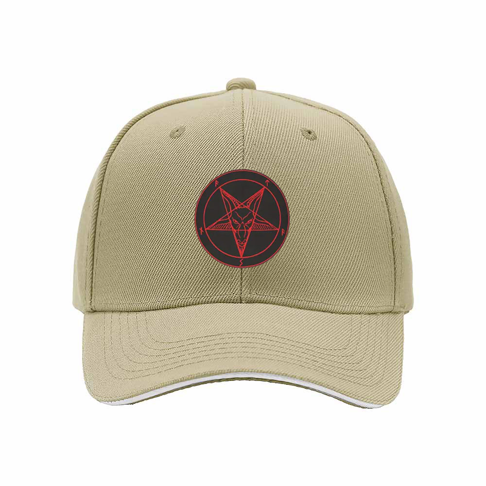 Black Baseball Cap with Red Pentagram Symbol Men's Women's Fashion Hat Gift for Occult Enthusiasts - Image 4