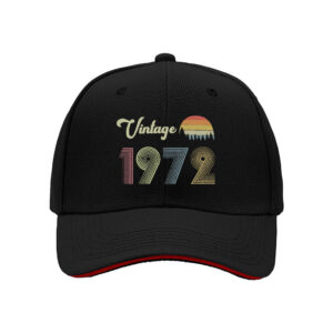 Vintage 1972 Men's Baseball Cap Retro Gift Hat