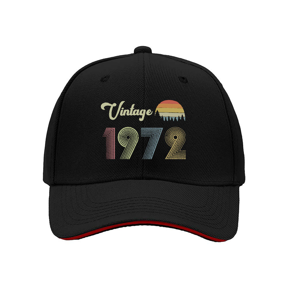 Vintage 1972 Men's Baseball Cap Retro Gift Hat