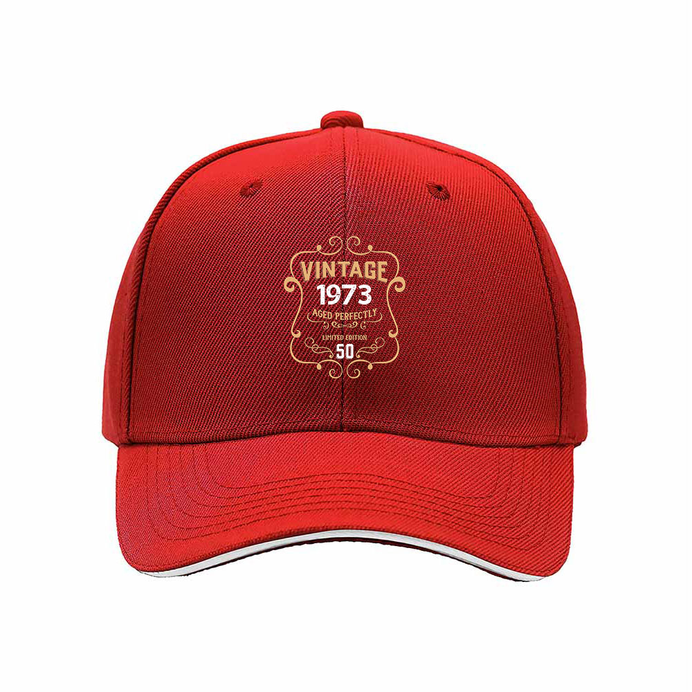 Vintage 1973 50th Birthday Men's Baseball Cap Gift for Him - Image 6