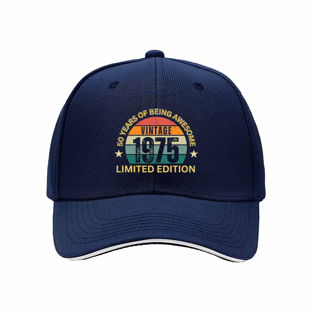 Vintage 1975 50th Birthday Men's Baseball Cap Limited Edition Gift - Image 2