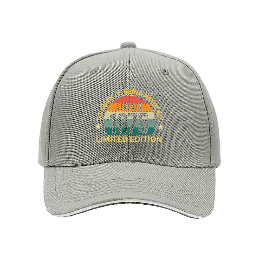 Vintage 1975 50th Birthday Men's Baseball Cap Limited Edition Gift - Image 7