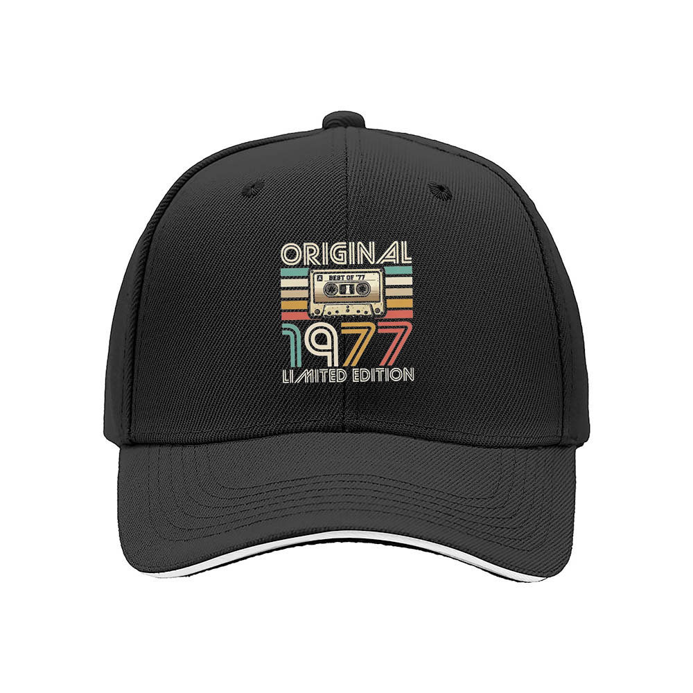 Original 1977 Limited Edition Men's Baseball Cap Vintage Cassette Design Gift - Image 3