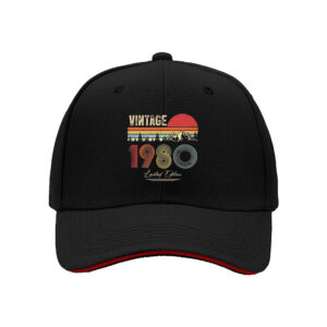 Vintage 1980s Men's Baseball Cap Retro Mountain Sunset Design Limited Edition Gift