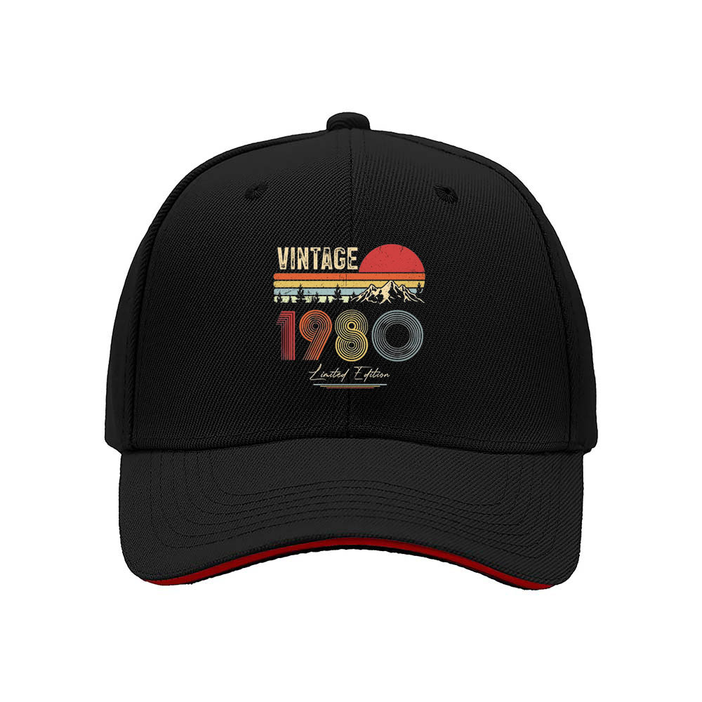 Vintage 1980s Men's Baseball Cap Retro Mountain Sunset Design Limited Edition Gift
