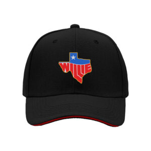 Texas Willie Map Design Black Baseball Cap for Men Women Casual Gift