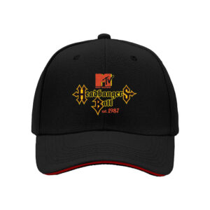 MTV Headbanger Ball Cap Black Men's Baseball Hat 1987 Logo Gift