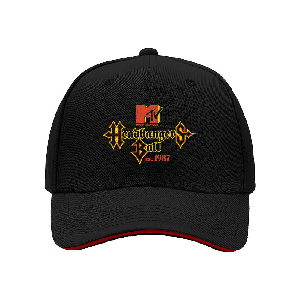 MTV Headbanger Ball Cap Black Men's Baseball Hat 1987 Logo Gift