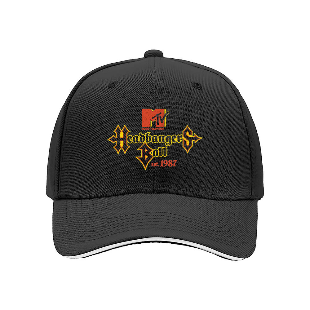 MTV Headbanger Ball Cap Black Men's Baseball Hat 1987 Logo Gift - Image 3