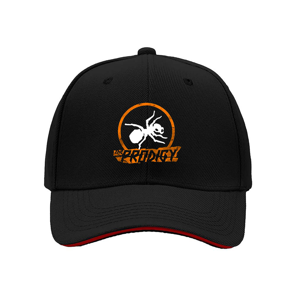 The Prodigy Ant Logo Men's Baseball Cap Black Orange Design