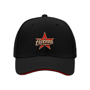 Men's Astros Baseball Cap Black Red Star Logo Gift Hat
