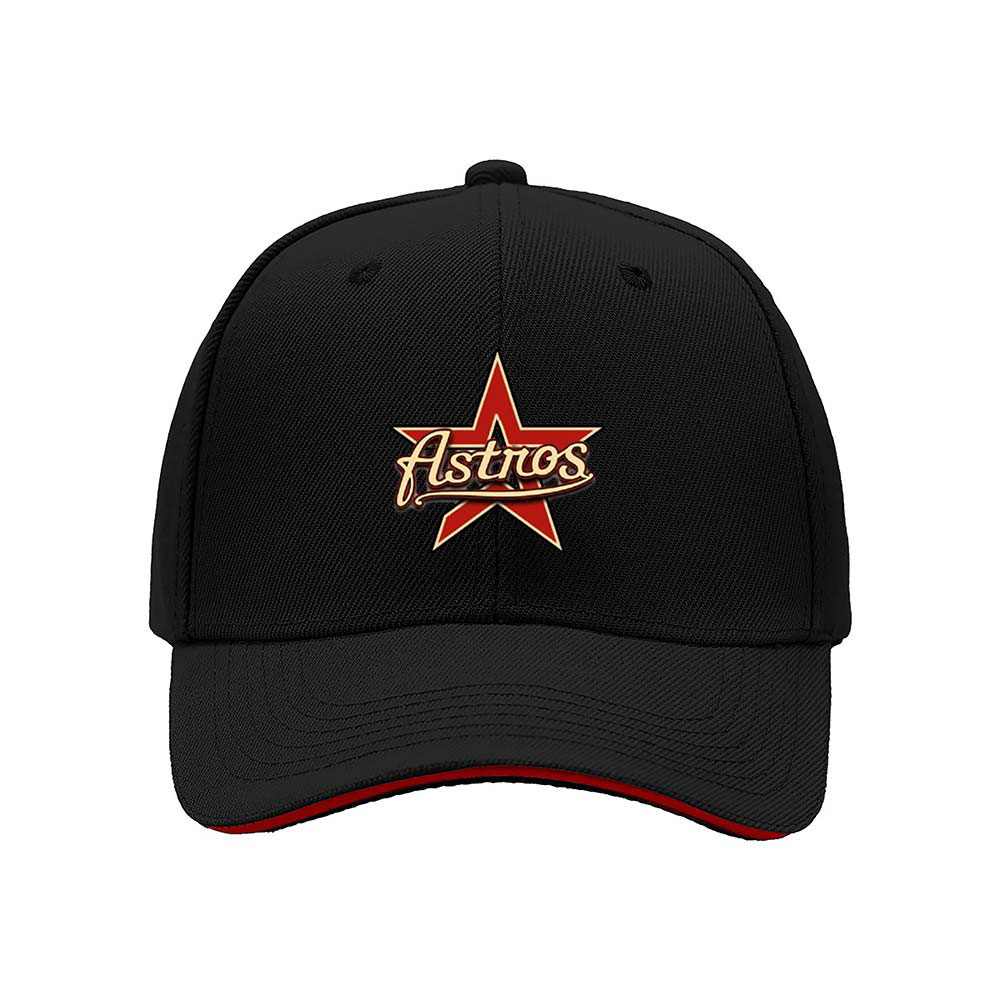 Men's Astros Baseball Cap Black Red Star Logo Gift Hat