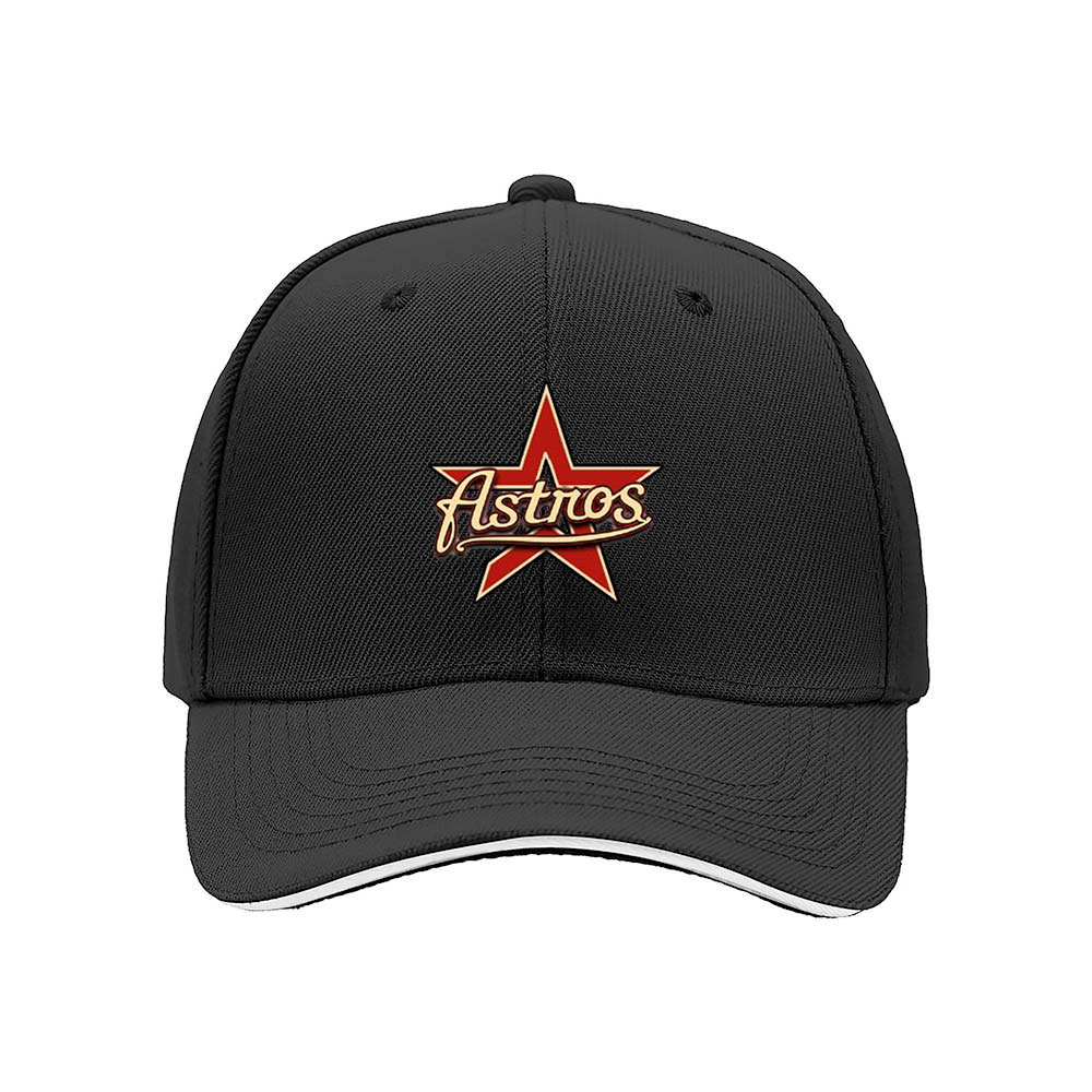Men's Astros Baseball Cap Black Red Star Logo Gift Hat - Image 3