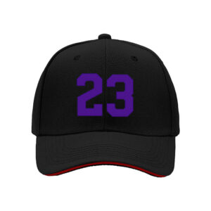 Black Baseball Cap with Purple 23 Number Men's Women's Sports Hat Gift