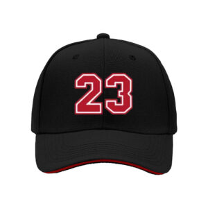 Men's Black Baseball Cap Number 23 Red Embroidered Sport Hat Gift