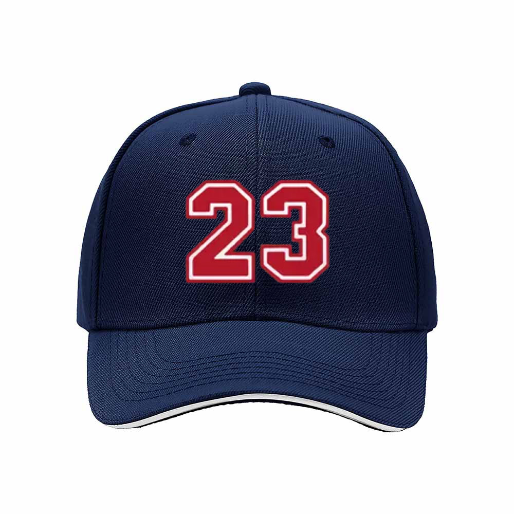 Men's Black Baseball Cap Number 23 Red Embroidered Sport Hat Gift - Image 2