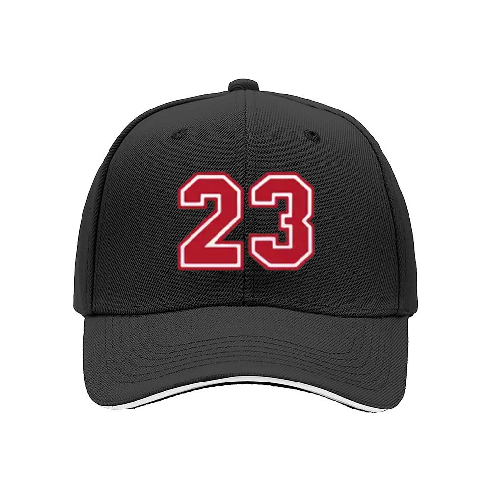 Men's Black Baseball Cap Number 23 Red Embroidered Sport Hat Gift - Image 3