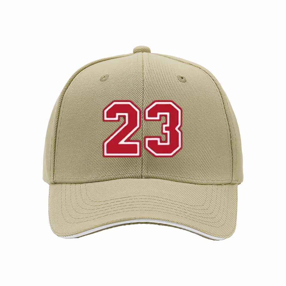 Men's Black Baseball Cap Number 23 Red Embroidered Sport Hat Gift - Image 4