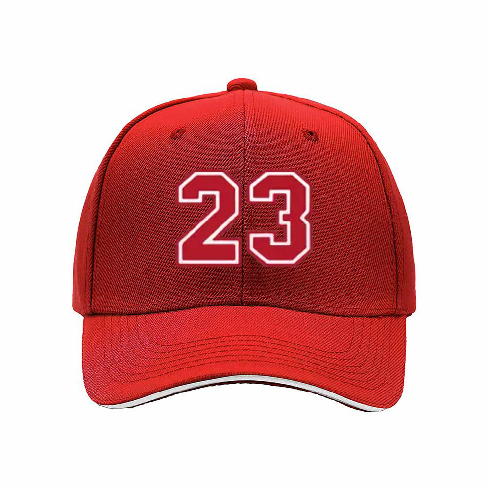 Men's Black Baseball Cap Number 23 Red Embroidered Sport Hat Gift - Image 6