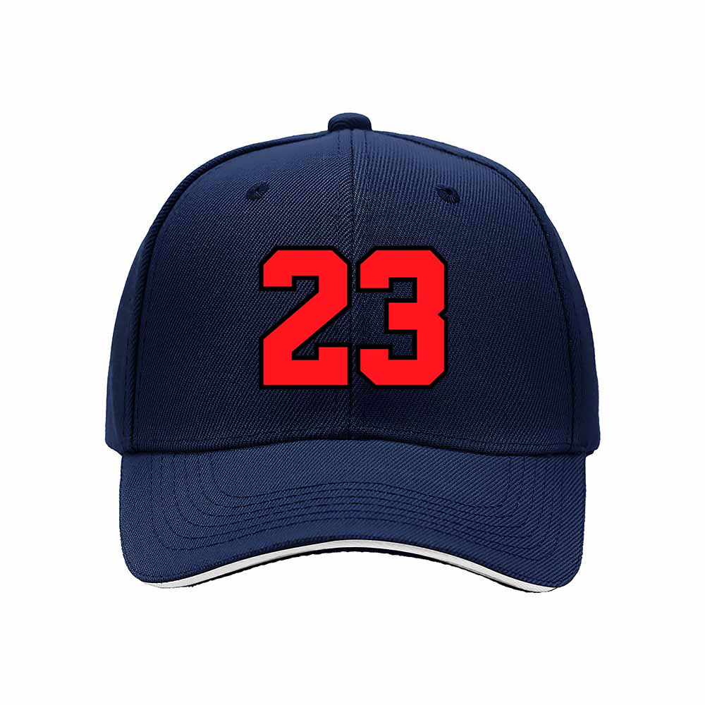 Black Baseball Cap with Red 23 Number Print Men's Women's Sport Hat Gift for Fans - Image 2