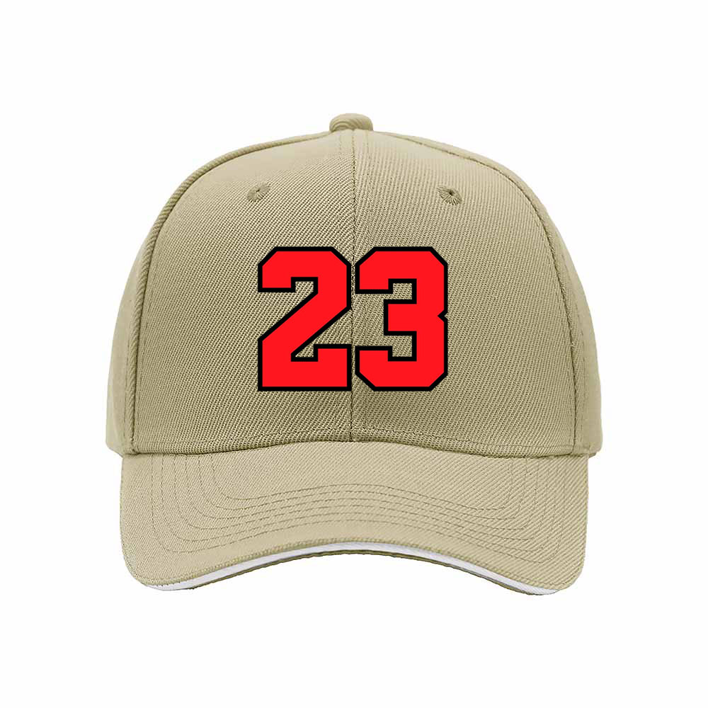 Black Baseball Cap with Red 23 Number Print Men's Women's Sport Hat Gift for Fans - Image 4
