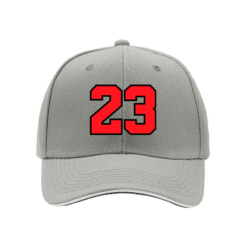 Black Baseball Cap with Red 23 Number Print Men's Women's Sport Hat Gift for Fans - Image 7