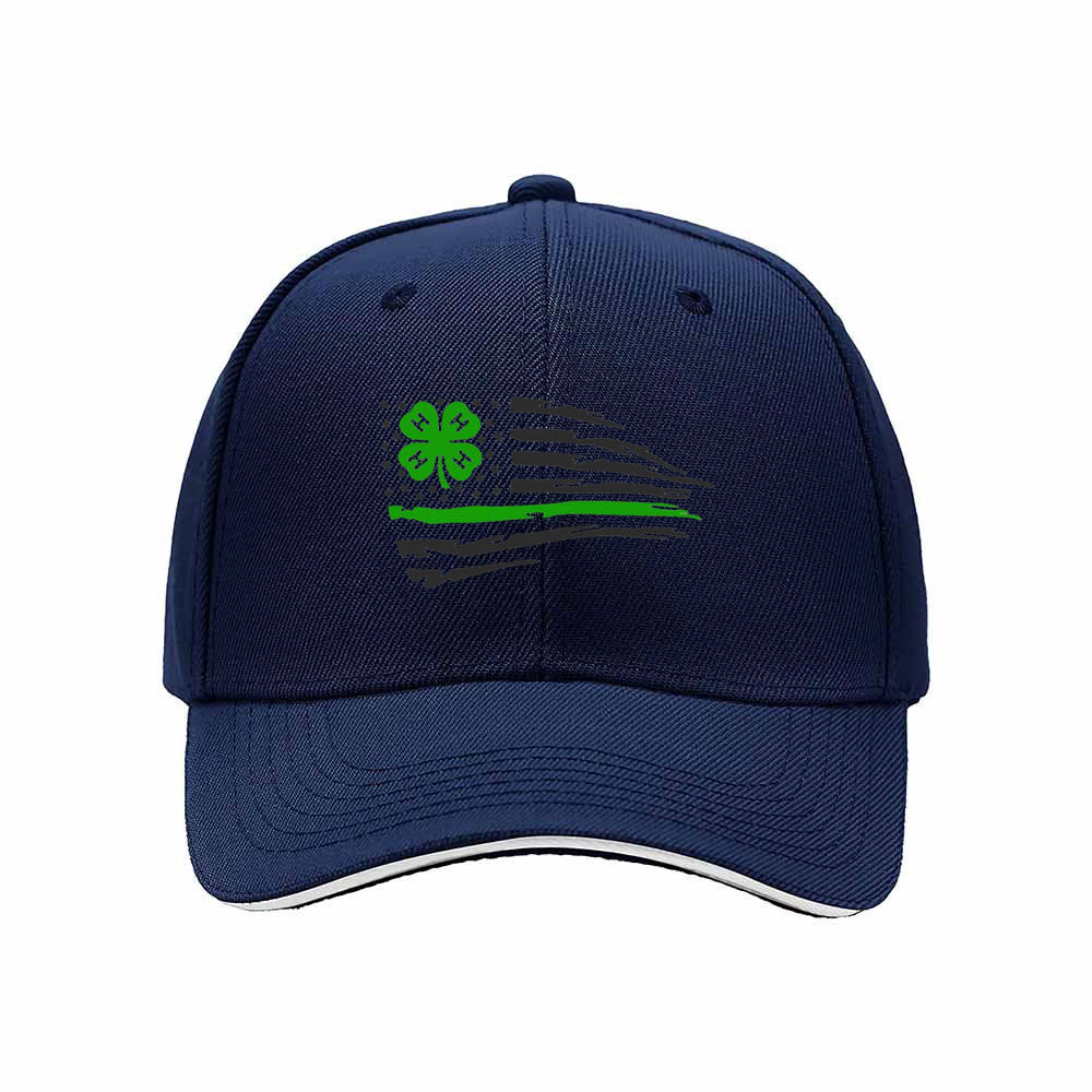 4H Clover Flag Men's Baseball Cap Patriotic Gift Hat - Image 2