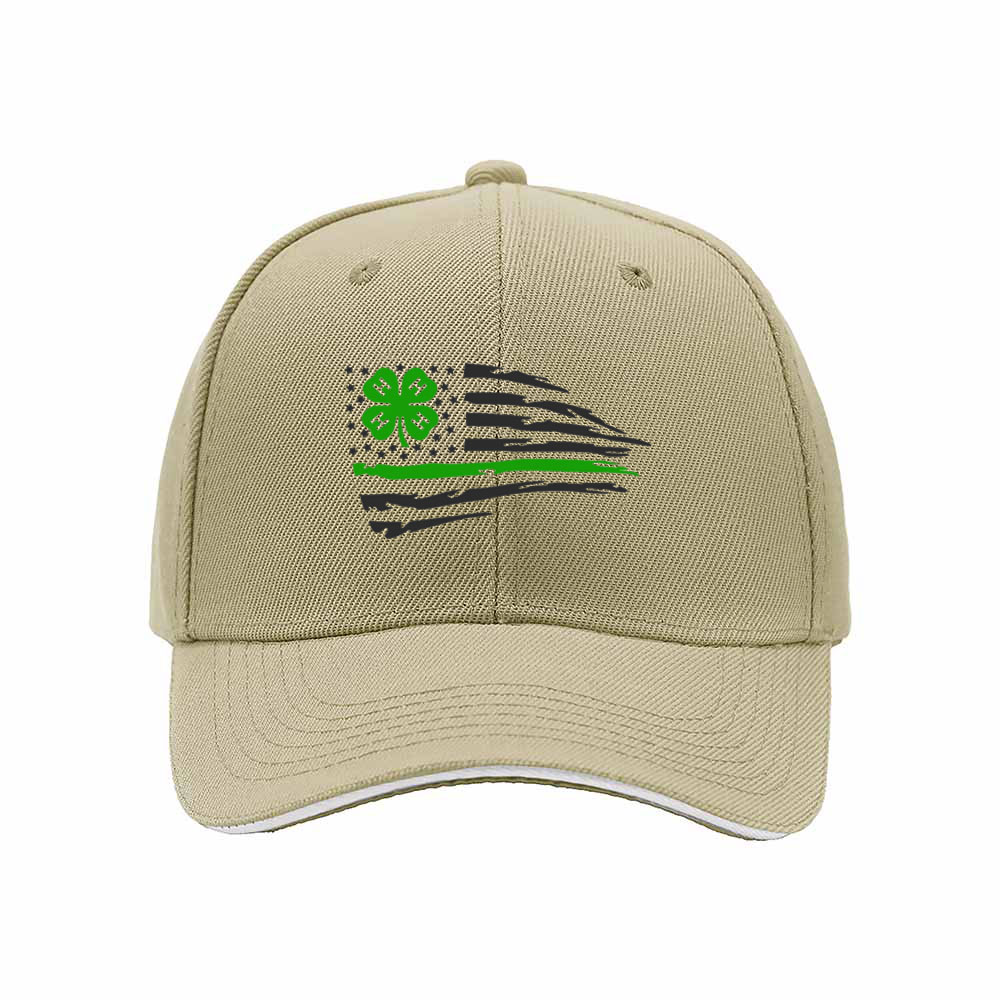 4H Clover Flag Men's Baseball Cap Patriotic Gift Hat - Image 4