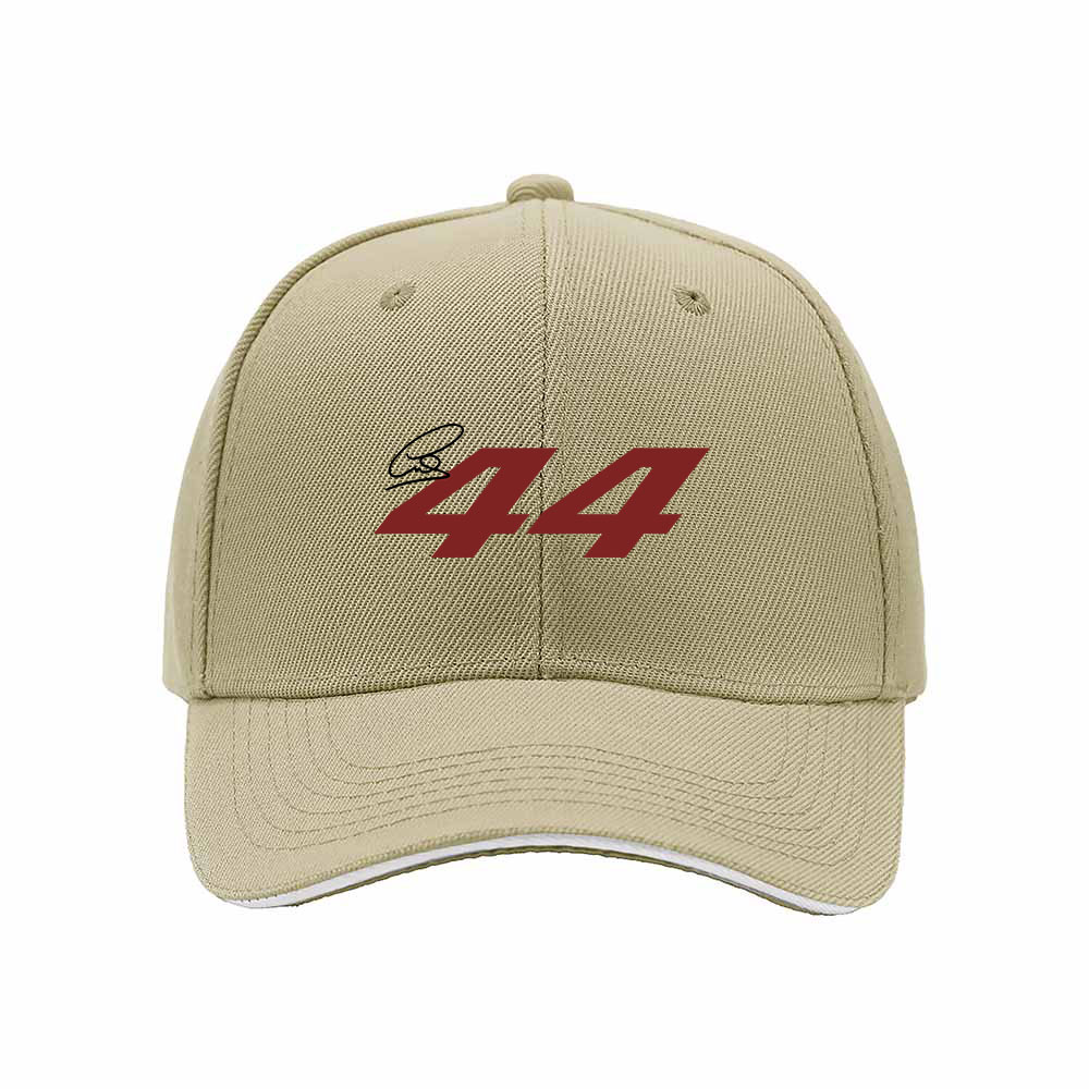 Black Baseball Cap with Red 44 Print Men's Women's Adjustable Hat Gift for Sports Fans - Image 4