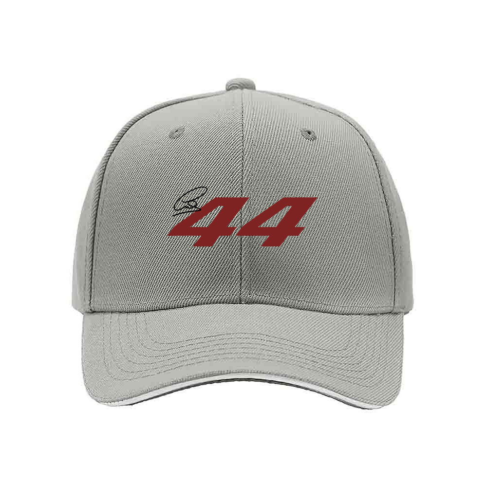 Black Baseball Cap with Red 44 Print Men's Women's Adjustable Hat Gift for Sports Fans - Image 7
