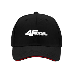 4F Sport Performance Men's Baseball Cap Black Red Trim