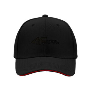 4F Sport Performance Men's Baseball Cap Black Red Trim
