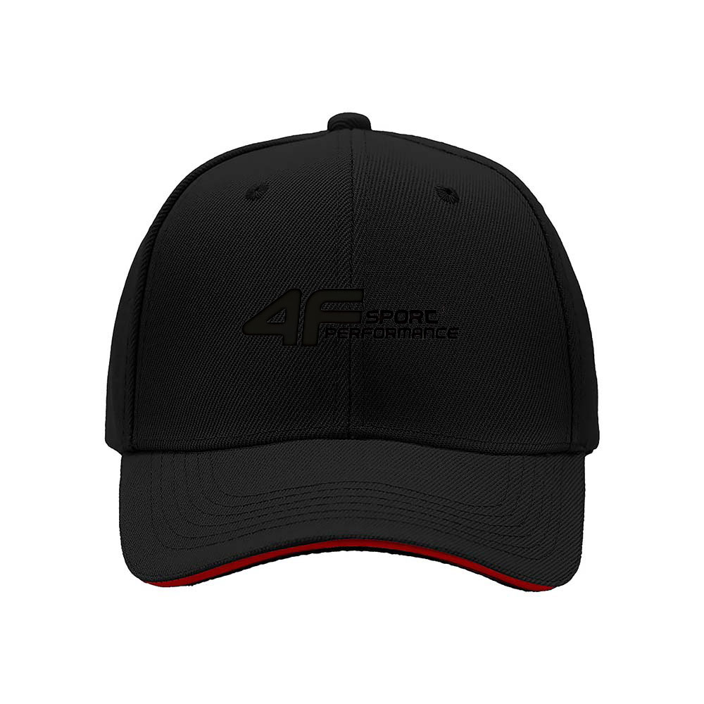 4F Sport Performance Men's Baseball Cap Black Red Trim