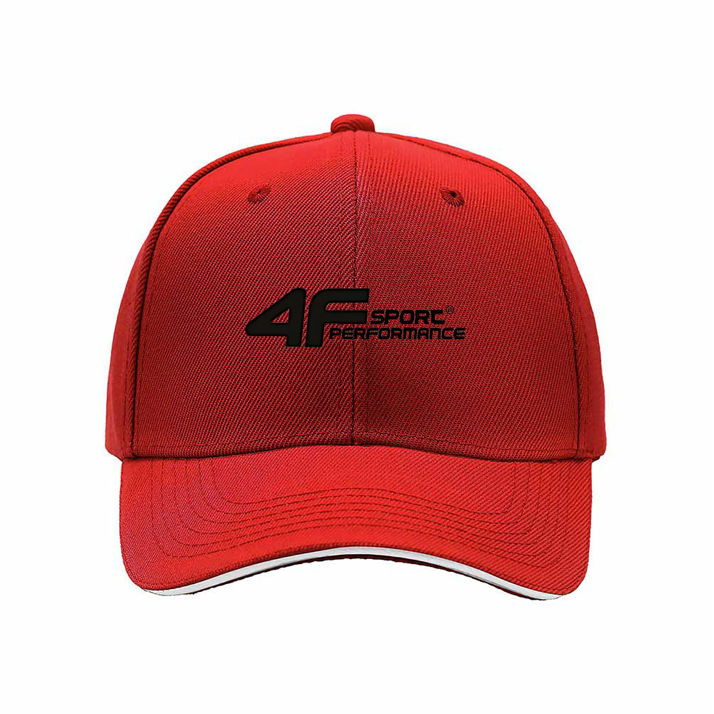 4F Sport Performance Men's Baseball Cap Black Red Trim - Image 6