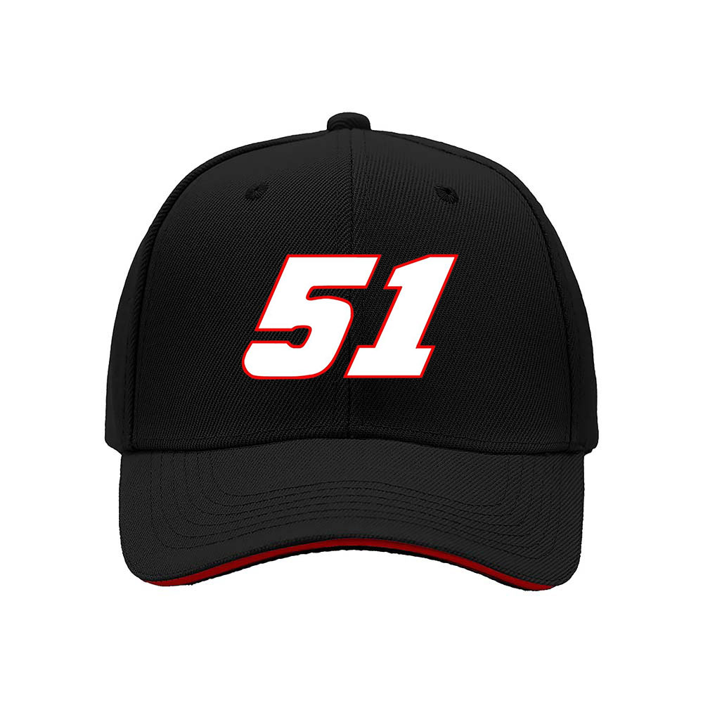 Black Baseball Cap with Number 51 Red White Design Men's Women's Gift Hat