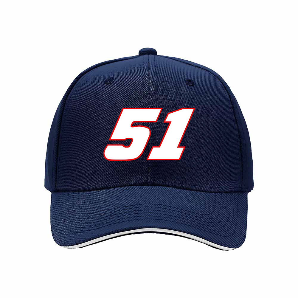 Black Baseball Cap with Number 51 Red White Design Men's Women's Gift Hat - Image 2