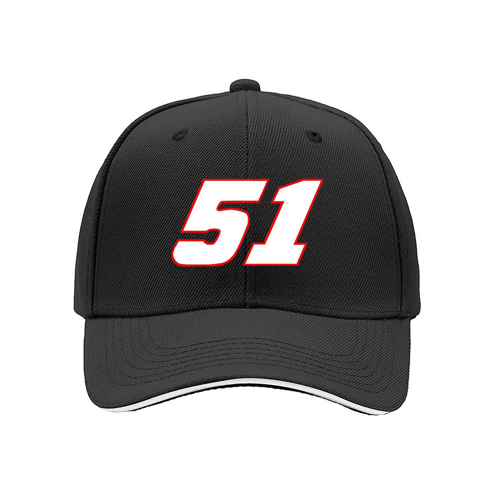 Black Baseball Cap with Number 51 Red White Design Men's Women's Gift Hat - Image 3