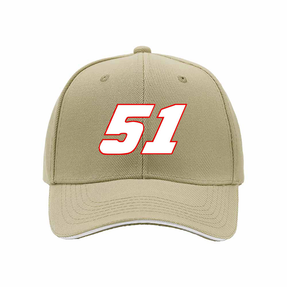 Black Baseball Cap with Number 51 Red White Design Men's Women's Gift Hat - Image 4