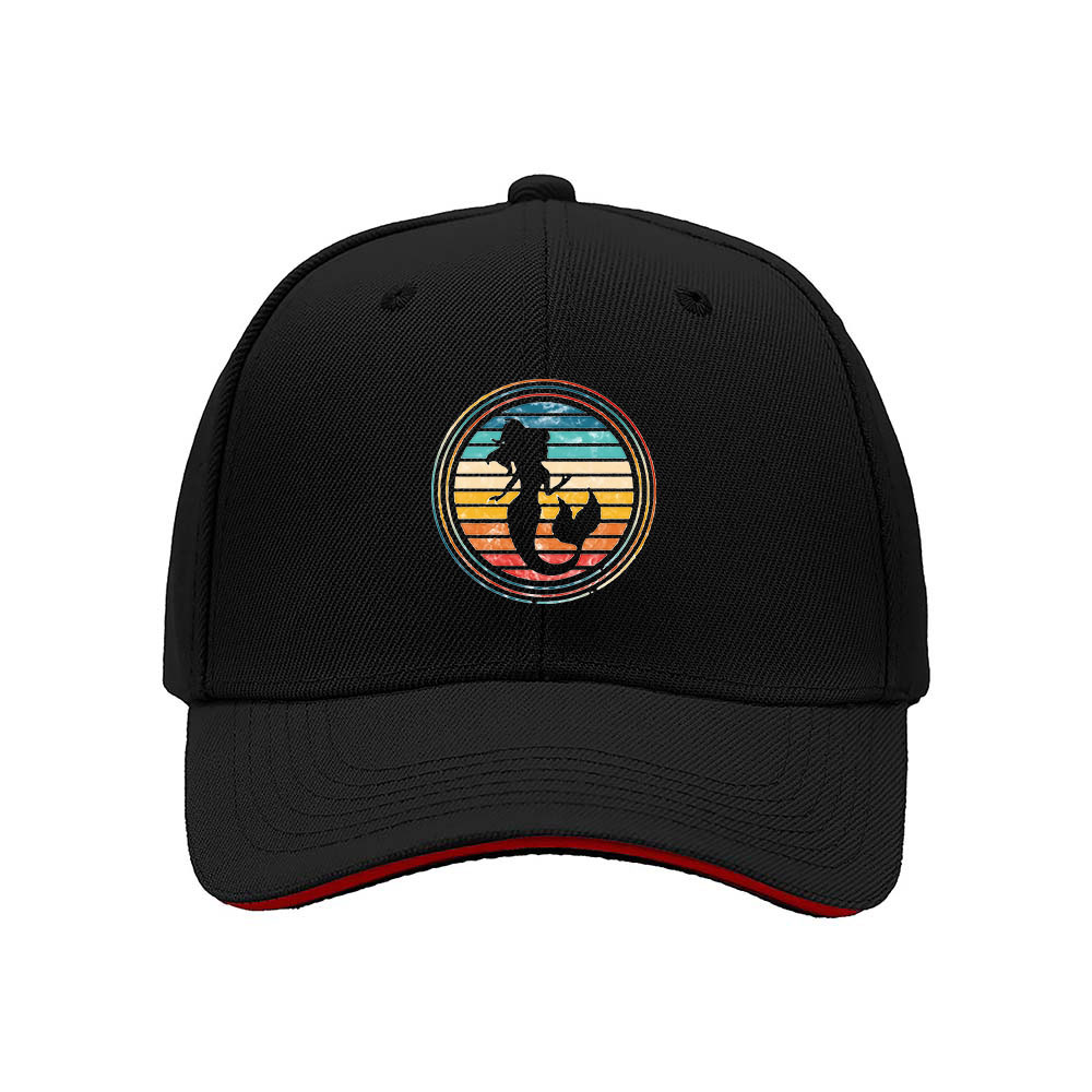 Mermaid Sunset Vintage Mens Womens Baseball Cap Gift