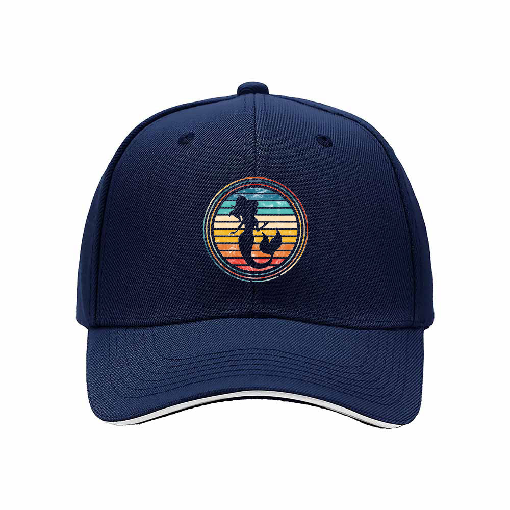 Mermaid Sunset Vintage Mens Womens Baseball Cap Gift - Image 2