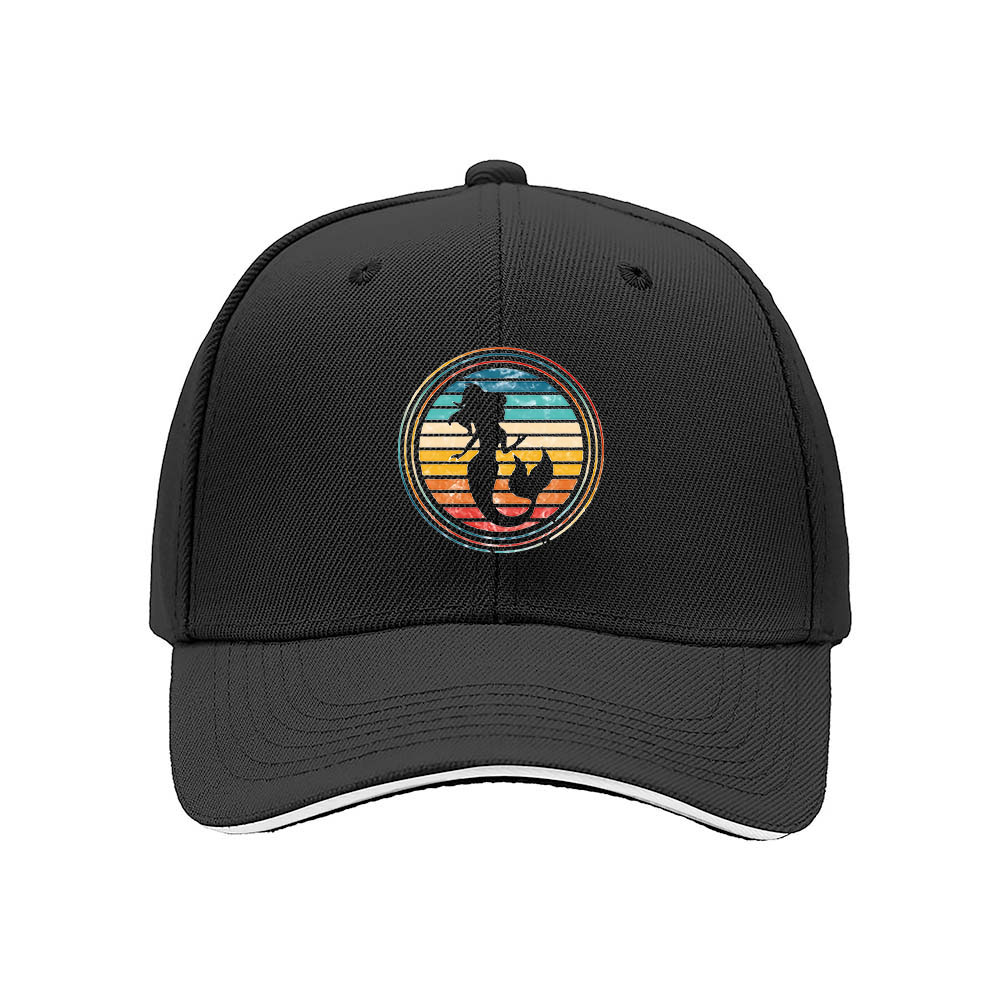 Mermaid Sunset Vintage Mens Womens Baseball Cap Gift - Image 3